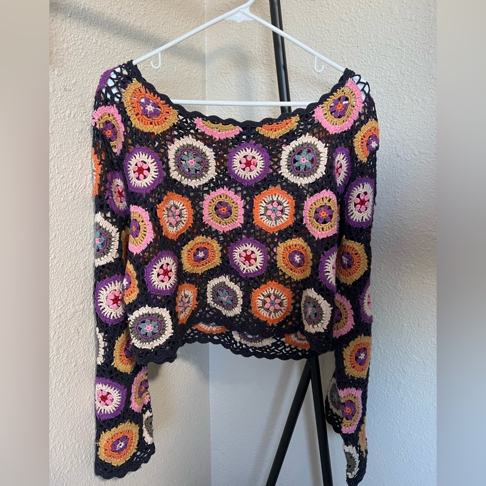 Zara crochet knit top
